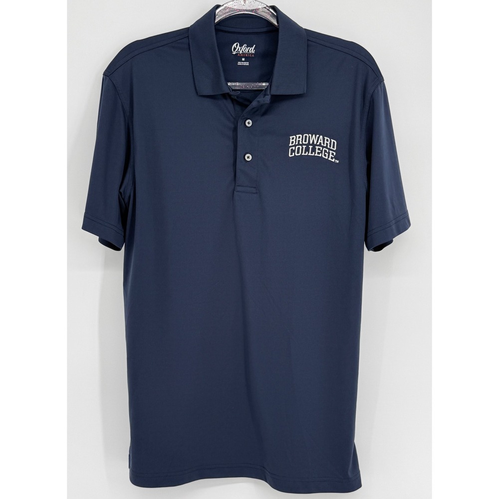 Oxford‎ America Mens Broward College Performance Polo Shirt Navy Blue Sz M